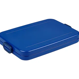 Mepal Brotdose Flat – Brotdose To Go - Lunchbox für 4 Brotscheiben - Meal Prep Box - Brotdose Erwachsene - Essenbox mit Unterteilung - Vivid blue