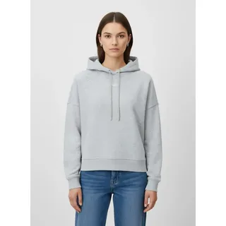 Hoodie BOSS ORANGE "Ehoody Premium Damenmode", Damen, Gr. M (38), silber (silber 040), Sweatware, Obermaterial: 100% Baumwolle, unifarben, normal, angesetztes Bündchen, Sweatshirts Hoodie, mit gesticktem Logo
