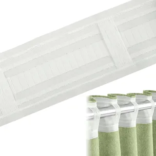 COGVOHY Gardinenband 10M, Kräuselband zum Aufnähen 8.5CM Breite, Weißes Vorhangband aus Nylon-Mesh, Universelles Faltenband für Gardinen für Römische Stangen & Haken, DIY Gardinenzubehör