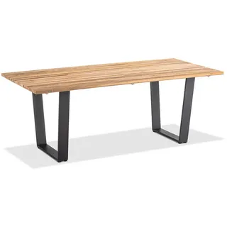 Niehoff Gartentisch 200 x 95 x 76 cm Anthrazit/Teakfarben