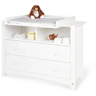 Pinolino Wickelkommode , Weiß , Kunststoff , 2 Schubladen , 130x101x57-77 cm , Babymöbel & Kindermöbel, Babyzimmer, Wickelkommoden & Zubehör, Wickelkommoden