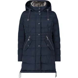 Gil Bret Damen Steppmantel mit Kunstfellkragen Dunkelblau,46