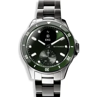 Withings ScanWatch Nova BT 42 mm Edelstahlgehäuse silber Edelstahlarmband silber One Size