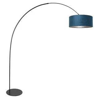 Anne Lighting - stehlampe - Curve - blau schwarz - metall - bogenlampe - E27 - 4271ZW - Blau, Schwarz