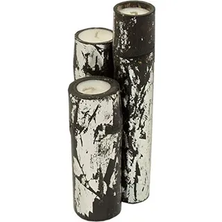 Desconocido B and B Set mit 3 Kerzen, Gold und Schwarz, bestehend aus Komposit, Einheitsgröße