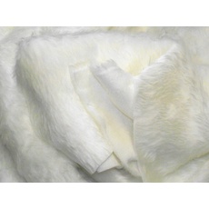 Einfarbig Spass Kunstpelz Stoff Material Ecru (Nicht-Gerade Weiss) - Weiß, 1Mtr - 150cmx100cm
