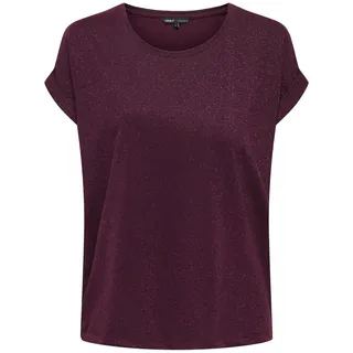 ONLY Damen Onlmoster Glitter S/S Top JRS, Chocolate Truffle, S