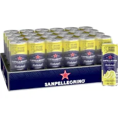 San Pellegrino Naturali Limonata Zitronen-Limonade mit 16% Zitronensaft (aus Konzentrat) 24er Pack (24 x 330ml) Einweg-Dosen