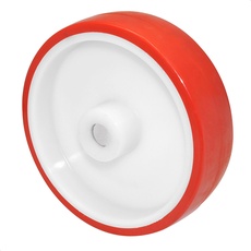 WAGNER Soft-Lenkrolle/Bockrolle/Möbelrolle Ersatzrad - Durchmesser Ø 125 mm, rot/weiß, Tragkraft 105 kg - 04982501