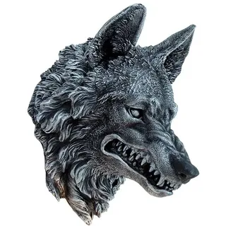 Nemesis Now Wandschild Wolf, 30 cm, Polyresin, schwarz