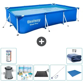Bestway Steel Pro Rechteckig - 300x201x66 cm - 8-teilig S21568 - Blau