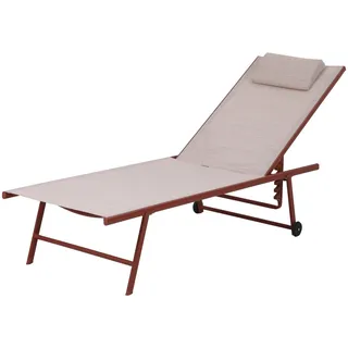 BEST Freizeitmöbel Sonnenliege Travis 185 cm x 55 cm x 97 cm Terrakotta