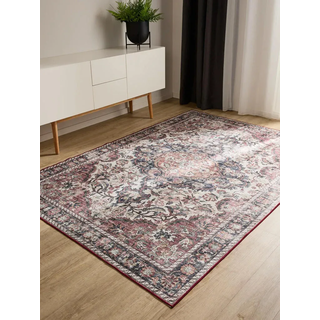 benuta Vintage-Teppich George waschbar 200x300 cm , Multicolor, Rot , Kunststoff , Vintage , Rechteckig , 200x300 cm , Oeko-Tex® Standard 100 , in verschiedenen Größen erhältlich, rutschfeste Unterfläche, waschbar , Teppiche und Böden, Teppiche, Vintageteppiche