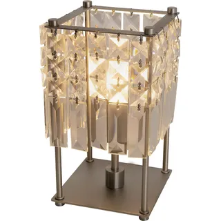 Näve Leuchten Kristall-Glastischleuchte "Glitter" Kristall-Glastischleuchte "Glitter" Tischleuchten - Kristall-Glastischleuchte "Glitter", Tischlampe aus Metall und Glas in chrome, 24 cm hoch, Ø 13 cm, E14-Fassung