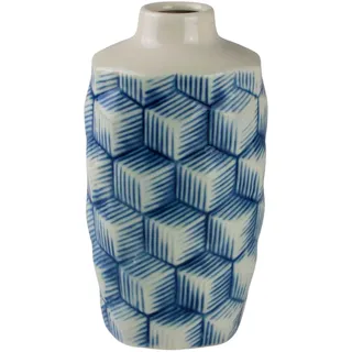 AM Design Dekovase »Raute, blau-weiß, Tischvase aus Keramik«, (1 St.), Keramikvase, Dekoobjekt, Blumenvase, blau