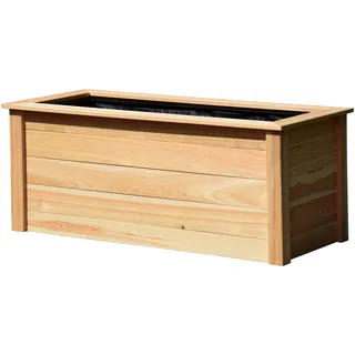 dobar Hochbeet Größe L, FSC®-zertifiziertes Douglasienholz, wetterfest imprägniert, beige