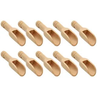 10 Stück Kleiner Holzlöffel, Gewürzschaufel, Salz Löffelchen Mini, Küchenutensilien, Gelten für Salz, Tee, Kaffee, Mehl(Braun)