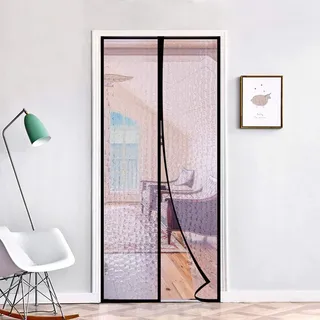 Thermovorhang Wärmeschutzvorhang Winter Kalteschutz Isolier Schutz Für Tür Magnet Thermo Türvorhang Fliegengitter Wasserdicht Fliegenvorhang für Balkontür Wohnzimmer (90 x 210cm) Transparent