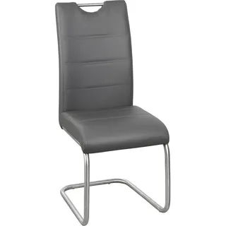 Xora Schwingstuhl , Grau, Edelstahlfarben , Metall, Textil , Rundrohr , 43x98x58 cm , Esszimmer, Stühle, Schwingstühle