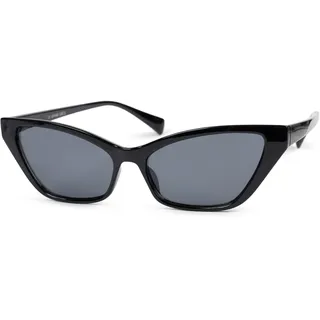 styleBREAKER Damen Sonnenbrille im schmalen Cateye Stil, Katzenaugen Design, Kunststoff Rahmen und Polycarbonat Gläser, Retro Look 09020091 - Schwarz