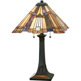 Stilvolle Tiffany Lampe Zugschalter H:64cm Tischleuchte Wohnzimmer Nachttisch