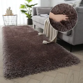 MY HOME Hochflor-Läufer »Micro exclusiv Teppich, sehr hoher Flor, weich durch Mikrofaser« rechteckig 78 mm Höhe weich, Microfaser, unifarben, Schlafzimmer, Wohnzimmer, Esszimmer my home B : 80 cm 1 Stk.