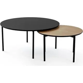 Designertische Runde Tische Couchtische Wohnzimmertisch-Sets Satztische - Schwarz