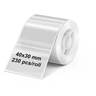 Olympia Etikettenrolle für PM220 | 40 × 30 mm | Transparent | Etiketten für Etikettendrucker PM220 | wasserfest & abriebfest