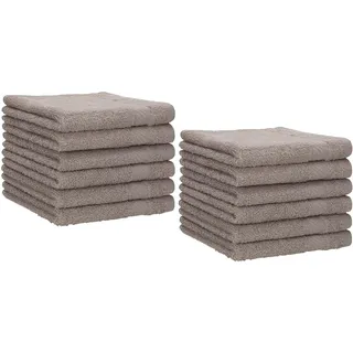 Betz Palermo Gästehandtücher Set 12-teilig – 12× Gästehandtuch 30×50 cm, 100% Baumwolle 360 g/m2, weich & saugstark, Oeko-TEX® Farbe Stone
