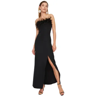 Trendyol Damen Maxi-Abendkleid figurbetont, gewebt, Schwarz, 40