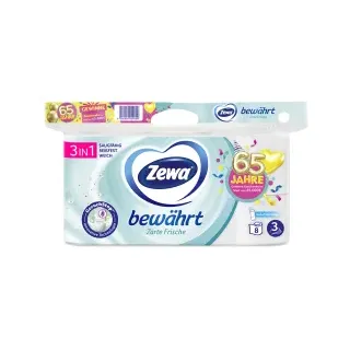 Zewa Bewährt Lufterfrischer Toilettenpapier 3-lagig 8 Rollen