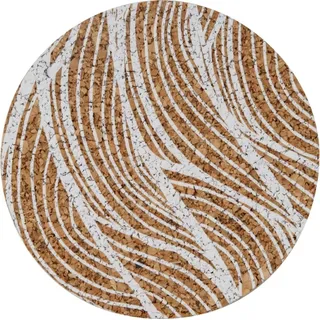 Fackelmann Glasuntersetzer Kork 90 mm, Naturkork Untersetzer für Gläser, wasserabweisender Tischuntersetzer, Natur Untersetzer mit weißem Design (Farbe: Braun), Menge: 4 Stück - Braun
