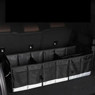 Kofferraum-Organizer, 95 l, großes Fassungsvermögen, 600D-Oxford-Stoff, mehrere Fächer, faltbar, wasserdicht, erweiterte Frachtaufbewahrungsbox mit Griffen