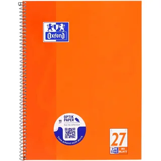 Oxford Collegeblock, A4+, Lineatur 27, Softcover, rot, 80 Blatt