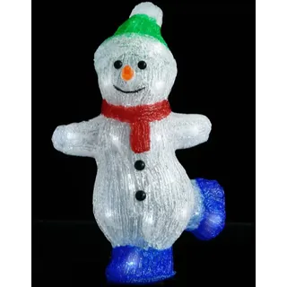 vidaXL LED-Weihnachtsfigur Schneemann Acryl Indoor und Outdoor 30 cm - Weiß