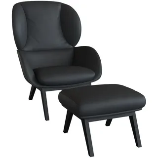 flexlux Ohrensessel Adria 78 x 100 x 96 cm Schwarz