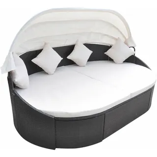 vidaXL Outdoor-Loungebett 200 x 90 x 40 cm Schwarz