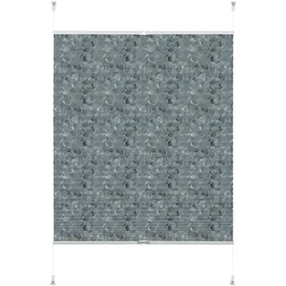 GARDINIA Easyfix Plissee, Blickdichtes Faltrollo zur Befestigung ohne Bohren und Schrauben, Individuell verstellbar, 80 x 130, Blau Camouflage