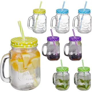 Relaxdays Limonadenglas 0,4 l 8-tlg.
