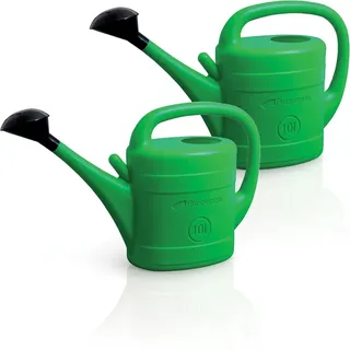 Gießkannen 2x 10 Liter Set Blumengießkanne Pflanzen Gartengießkanne Haus grün