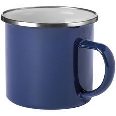 Bild von Emaille-Tasse – leichter Becher für Unterwegs, ideal beim Camping, Wandern und Picknick, Emaillegeschirr für Gaskocher und Elektroherd – Stahl, Blau, 350 ml