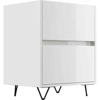 Posseik Nachttisch Industrial A 2 Schubladen 50 cm Weiß