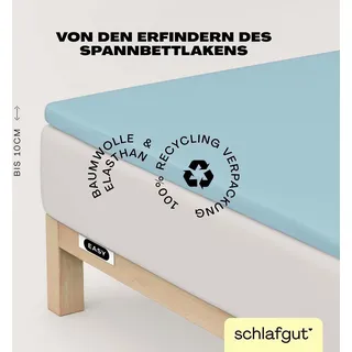 schlafgut Spannbettlaken Jersey-Elasthan 90 x 190 - 100 x 220 cm blau