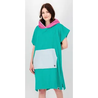 DEPROC Active Poncho "Badeponcho PARLEE BEACH" mit Kapuze Badeponcho mit großer Kängurutasche und Innentasche, türkis