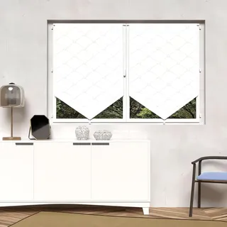 Soleil d'ocre, Pauline Paar Scheibengardinen, Polyester, Weiß, 60x90 cm