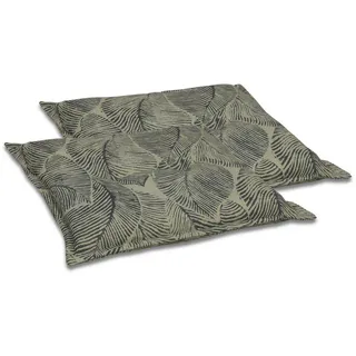 Gartensitzkissenset , Grün , Textil , 2-teilig , Blätter , Füllung: Schaumstoff, Vlies , 50x7x50 cm , Oeko-Tex® Standard 100 , pflegeleicht, hochwertige Qualität, langlebig, für den Außenbereich geeignet , Gartenmöbel, Gartenpolster & Auflagen, Gartenkissen