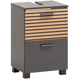 Schildmeyer Waschbeckenunterschrank Katta 158580, anthrazit/Akustikpaneel Optik, 40,2 x 35 x 60,8 cm