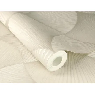 Rasch Textil Rasch Vliestapete Art Deco Muster Fächer Grafik Beige Metallic 608236