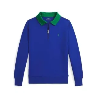 Polo Ralph Lauren für Jungen. 323A95759001 Doppelt gestricktes Poloshirt mit blauem Kragen (10/12 años = 150/161cm), Lässig, Baumwolle, Lang