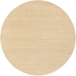 benuta Nest Wollteppich rund Jamal Cream ø 160 cm rund , Creme , Textil , Beton Optik , Rund , 160x160 cm , Gots , pflegeleicht , Teppiche und Böden, Teppiche, Schafwollteppiche